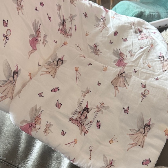 Other - Fairy Print crib Bedding Set - Pink and White 100% cotton.